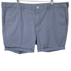 Bonobos Shorts Mens 44 Blue Chinos Cuffed Flat Front Stretch Twill Prep Casual
